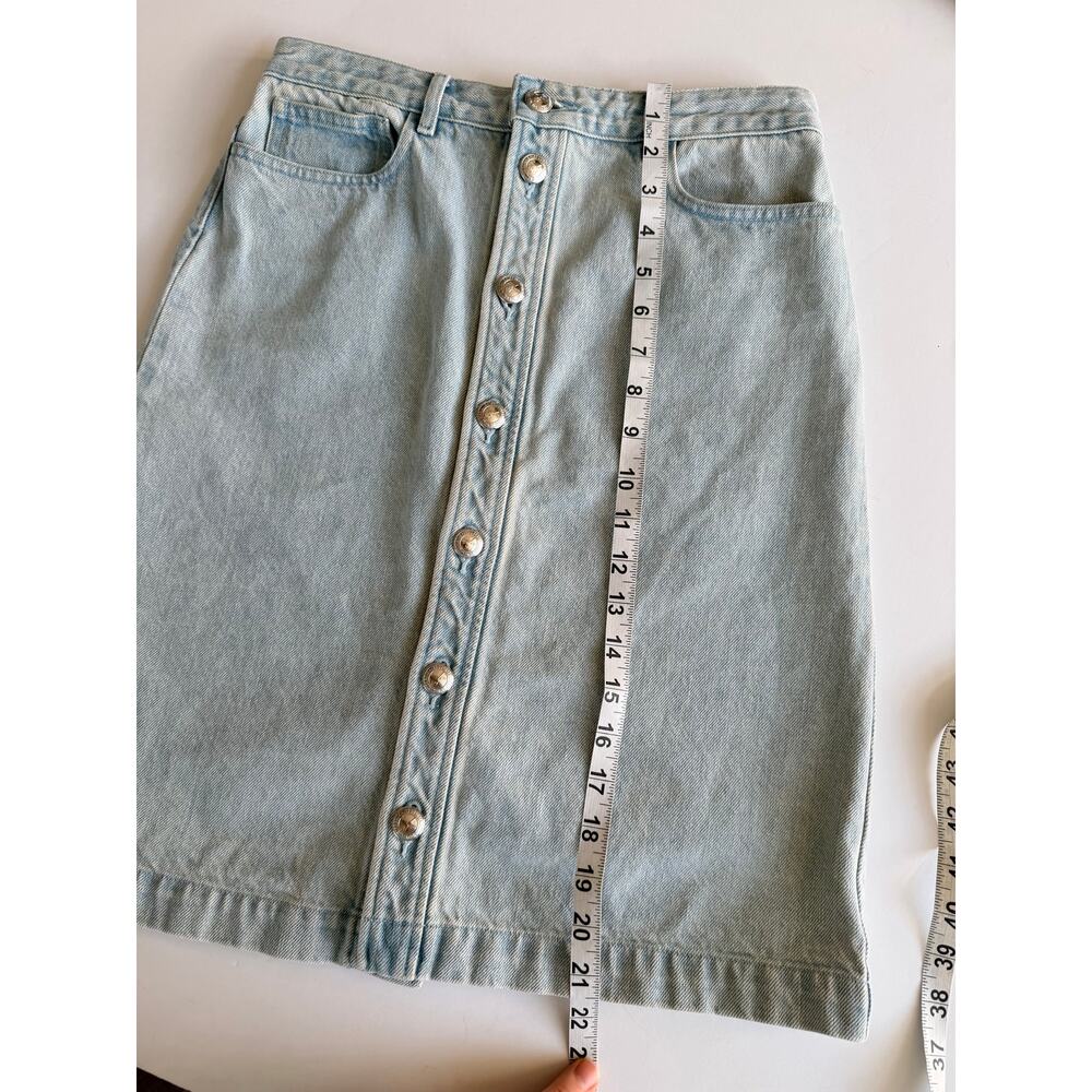 A.P.C. Paris Denim Button-Front Skirt - Picture 6 of 14